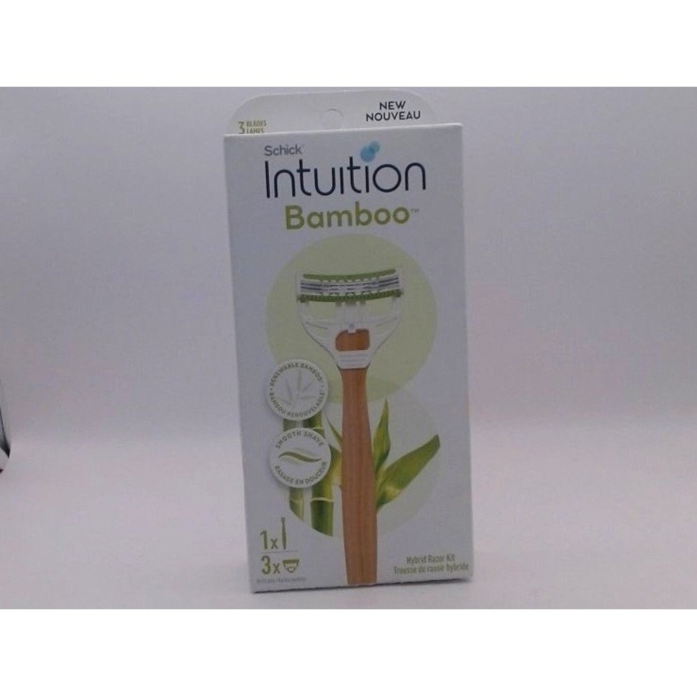 Schick‎ Intuition Bamboo 3-Blade , Plus 3 Razor Cartridge Refills, BNIB